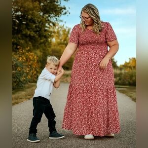 Red Floral Maxi Dress